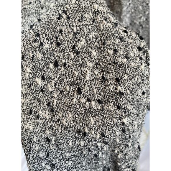 Banana Republic Sweater Tweed Black Fitted Cardigan Zip Front Nubby Two Tone Med - Picture 9 of 10